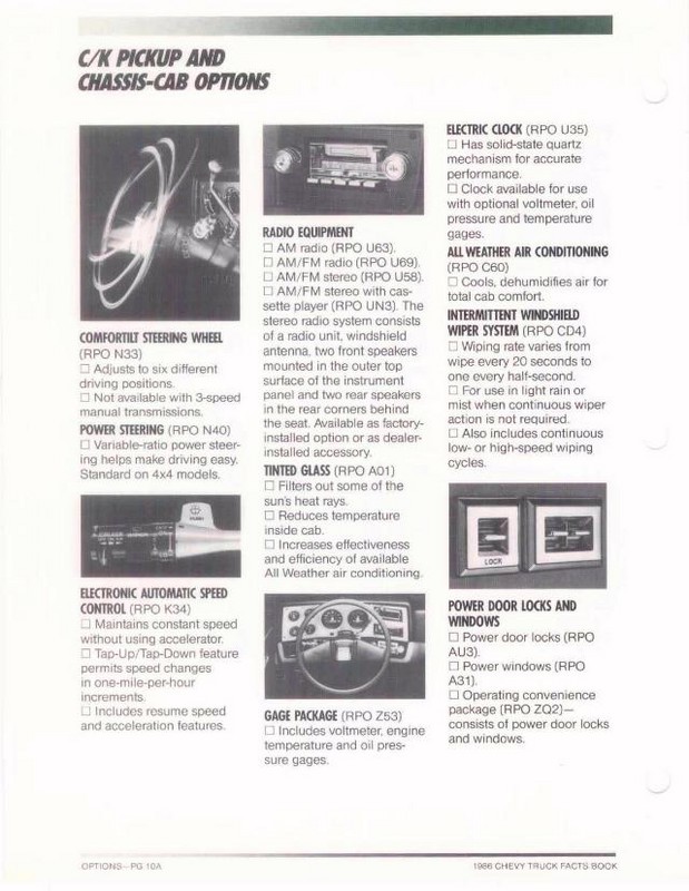 1986 Chevrolet Truck Facts Brochure Page 23